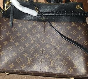 Louis Vuitton Black and Brown Monogram Shoulder Bag Coded Inside Suede